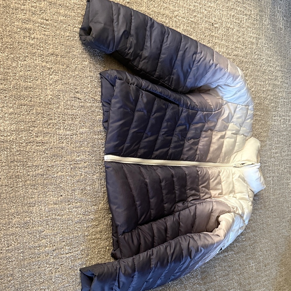 Women’s Ombre Puffer Ski Jacket - Navy to Light Grey